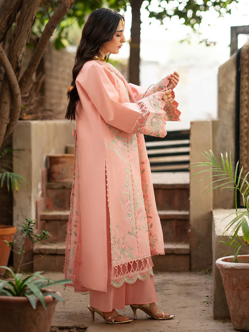 Inlays Mahnur – Embroidered Lawn 3 Piece Unstitched Suit with Chiffon Dupatta (ST-05)