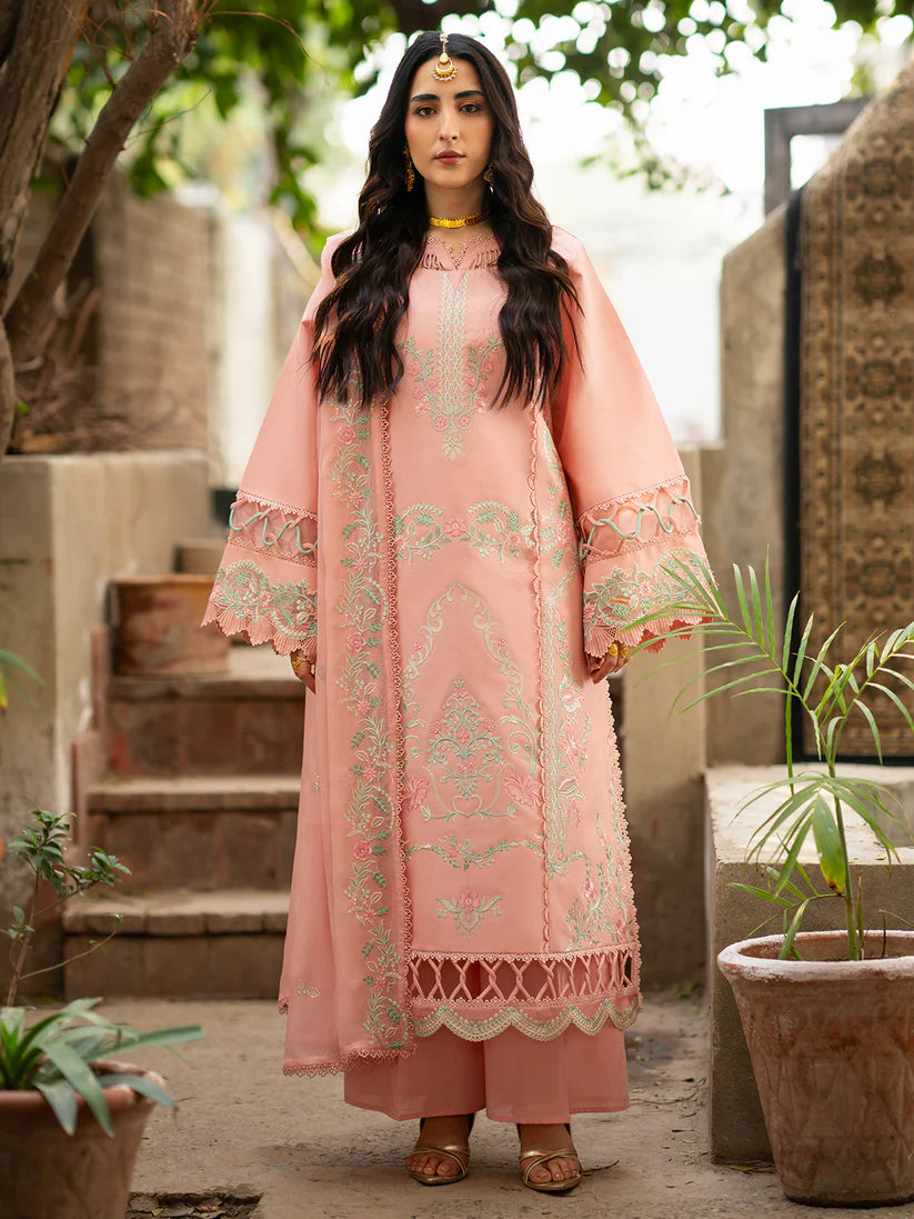 Inlays Mahnur – Embroidered Lawn 3 Piece Unstitched Suit with Chiffon Dupatta (ST-05)