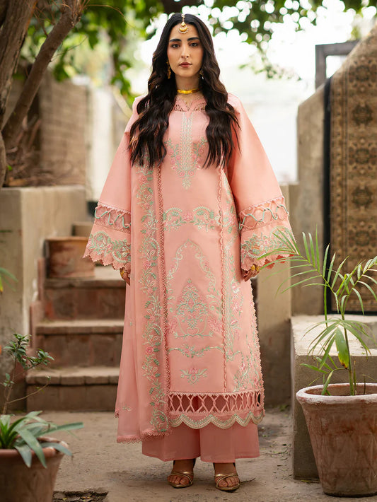Inlays Mahnur – Embroidered Lawn 3 Piece Unstitched Suit with Chiffon Dupatta (ST-05)