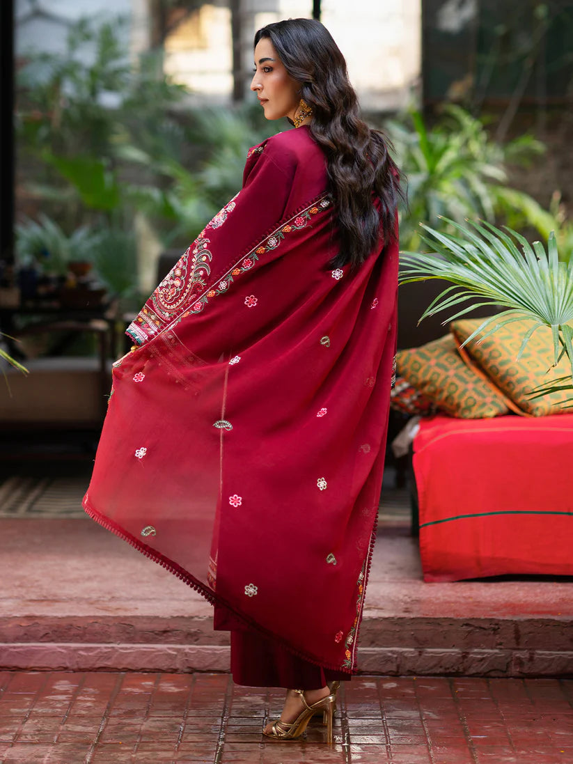 Inlays Mahnur – Embroidered Lawn 3 Piece Unstitched Suit with Chiffon Dupatta (ST-06)