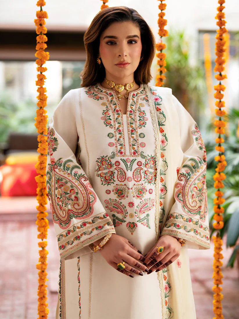 Inlays Mahnur – Embroidered Lawn 3 Piece Unstitched Suit with Chiffon Dupatta (ST-07)
