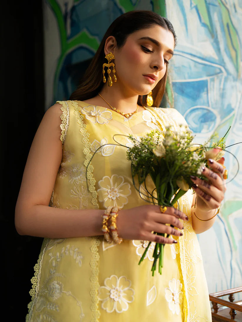 Inlays Mahnur – Embroidered Lawn 3 Piece Unstitched Suit with Chiffon Dupatta (ST-11)
