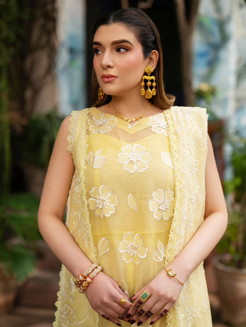 Inlays Mahnur – Embroidered Lawn 3 Piece Unstitched Suit with Chiffon Dupatta (ST-11)