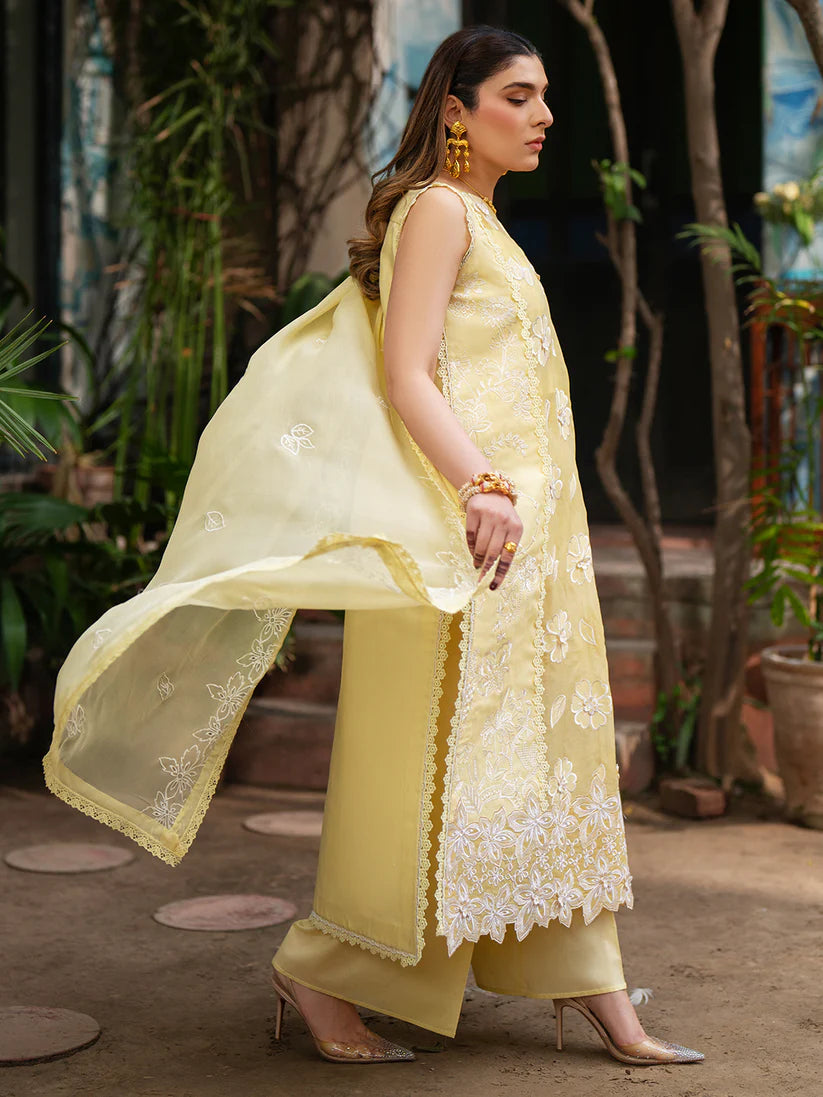 Inlays Mahnur – Embroidered Lawn 3 Piece Unstitched Suit with Chiffon Dupatta (ST-11)