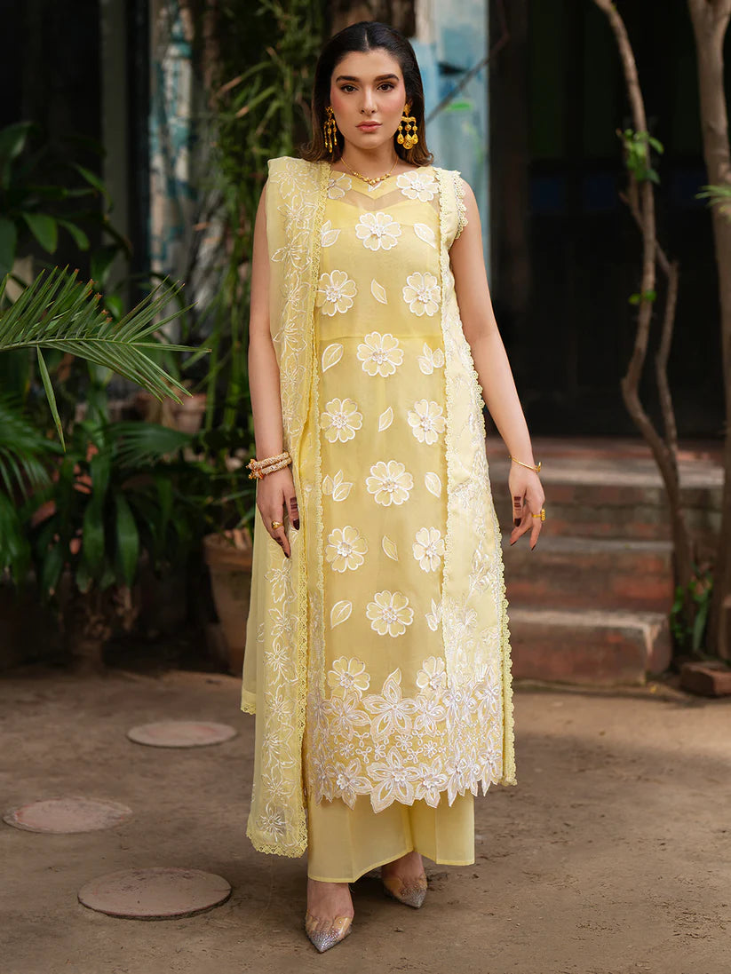 Inlays Mahnur – Embroidered Lawn 3 Piece Unstitched Suit with Chiffon Dupatta (ST-11)