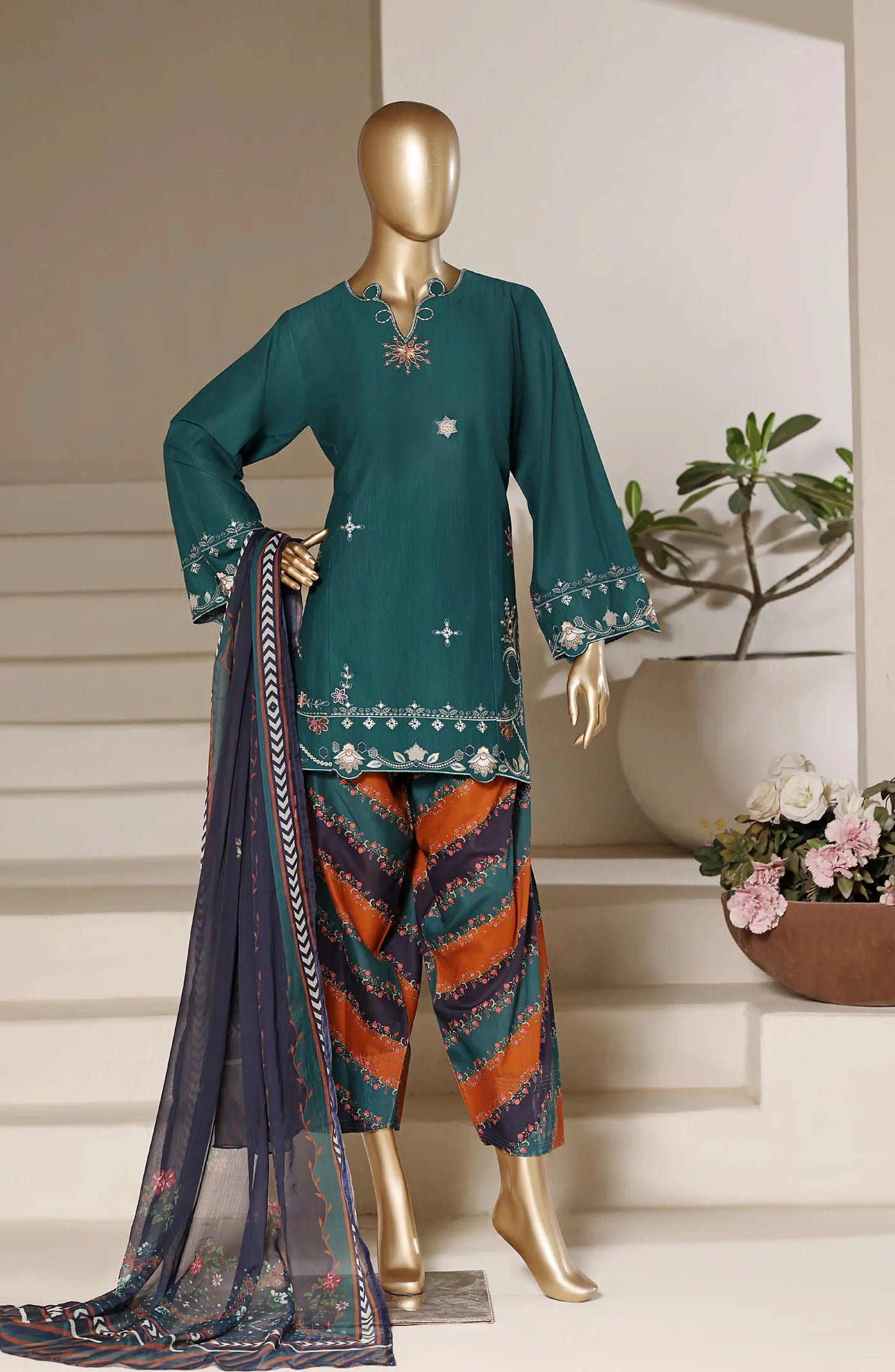 Sadabahar Eclair Embroidered Lawn Stitched 3 Piece Suit