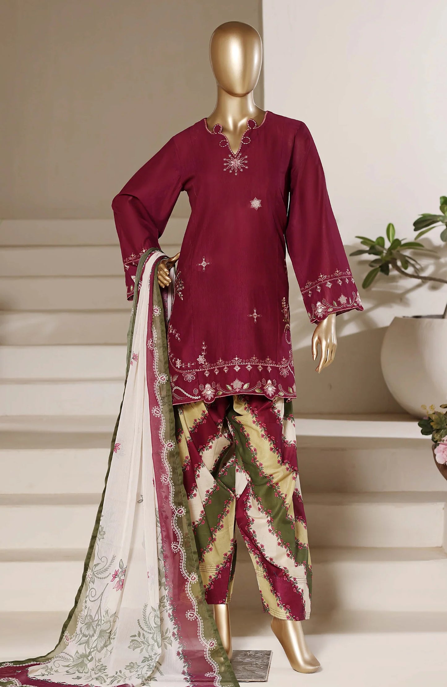 Sadabahar Eclair Embroidered Lawn Stitched 3 Piece Suit