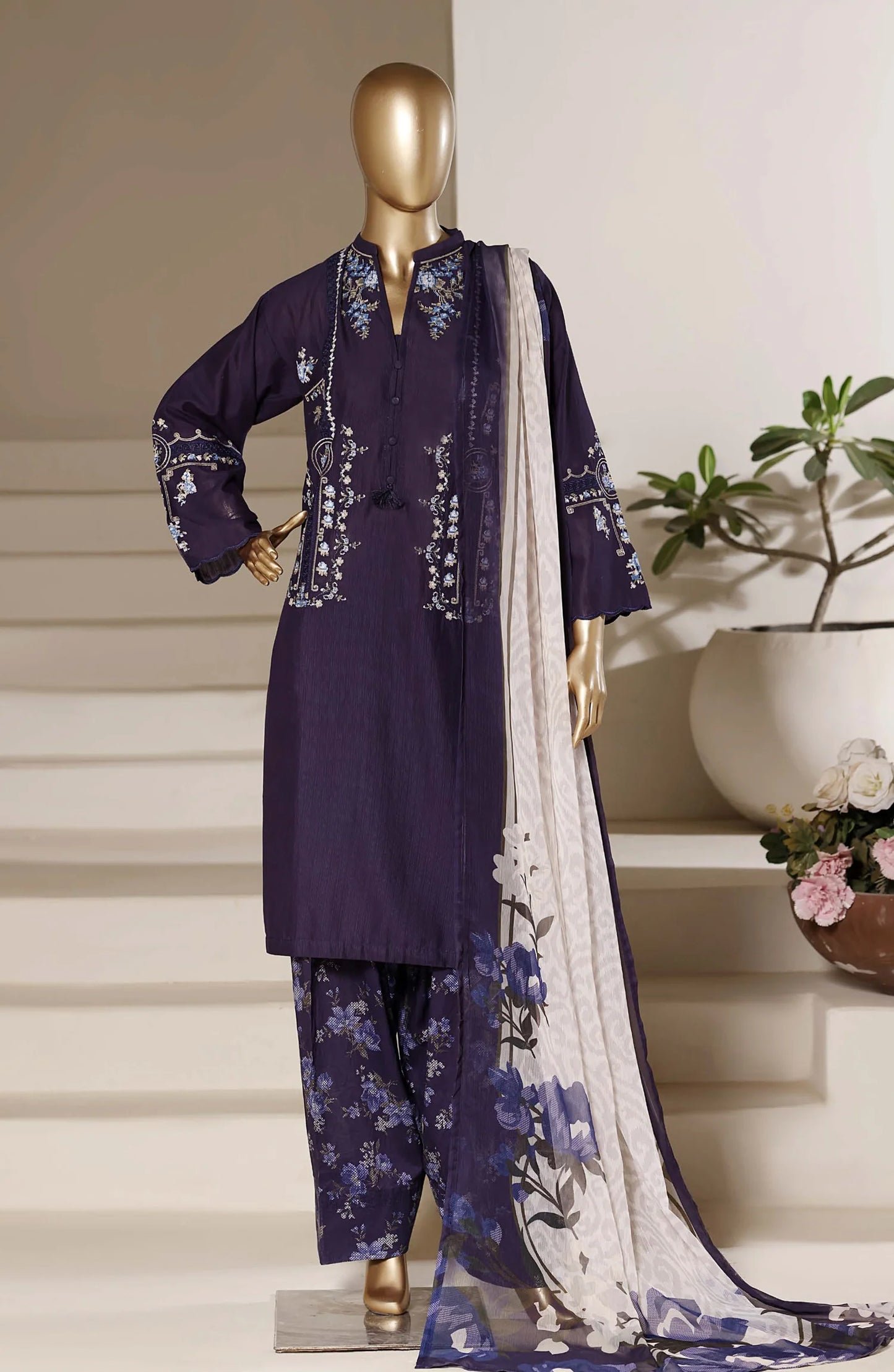 Sadabahar Eclair Embroidered Lawn Stitched 3 Piece Suit