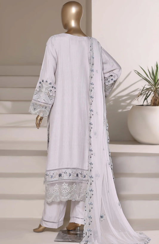 Sadabahar Luxury Embroidered Formal Stitched 3 Piece Suit – D-08 (Silver)