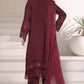 Sadabahar Luxury Embroidered Formal Stitched 3 Piece Suit – D-06 (Maroon)