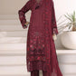 Sadabahar Luxury Embroidered Formal Stitched 3 Piece Suit – D-06 (Maroon)