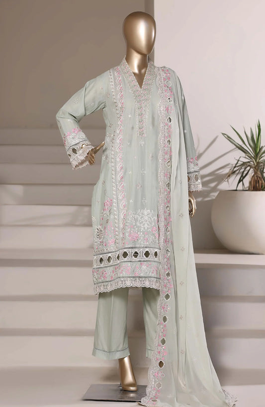 Sadabahar Luxury Embroidered Formal Stitched 3 Piece Suit – D-05 (Green)