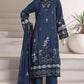 Sadabahar Luxury Embroidered Formal Stitched 3 Piece Suit – D-03 (Blue)