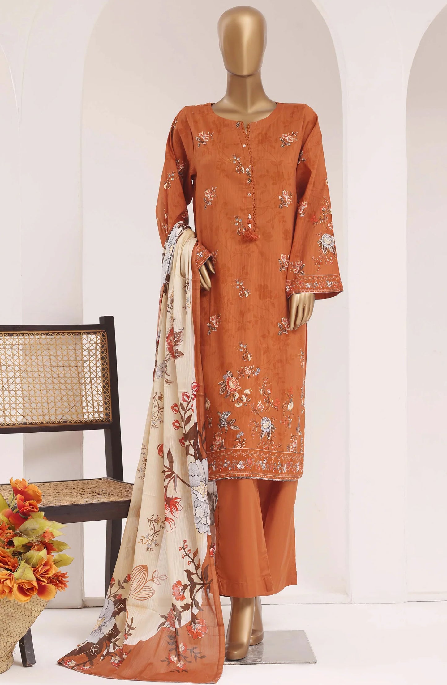 Sadabahar Printed Lawn Vol -10 Stitched 3 Piece Suit (D-09)