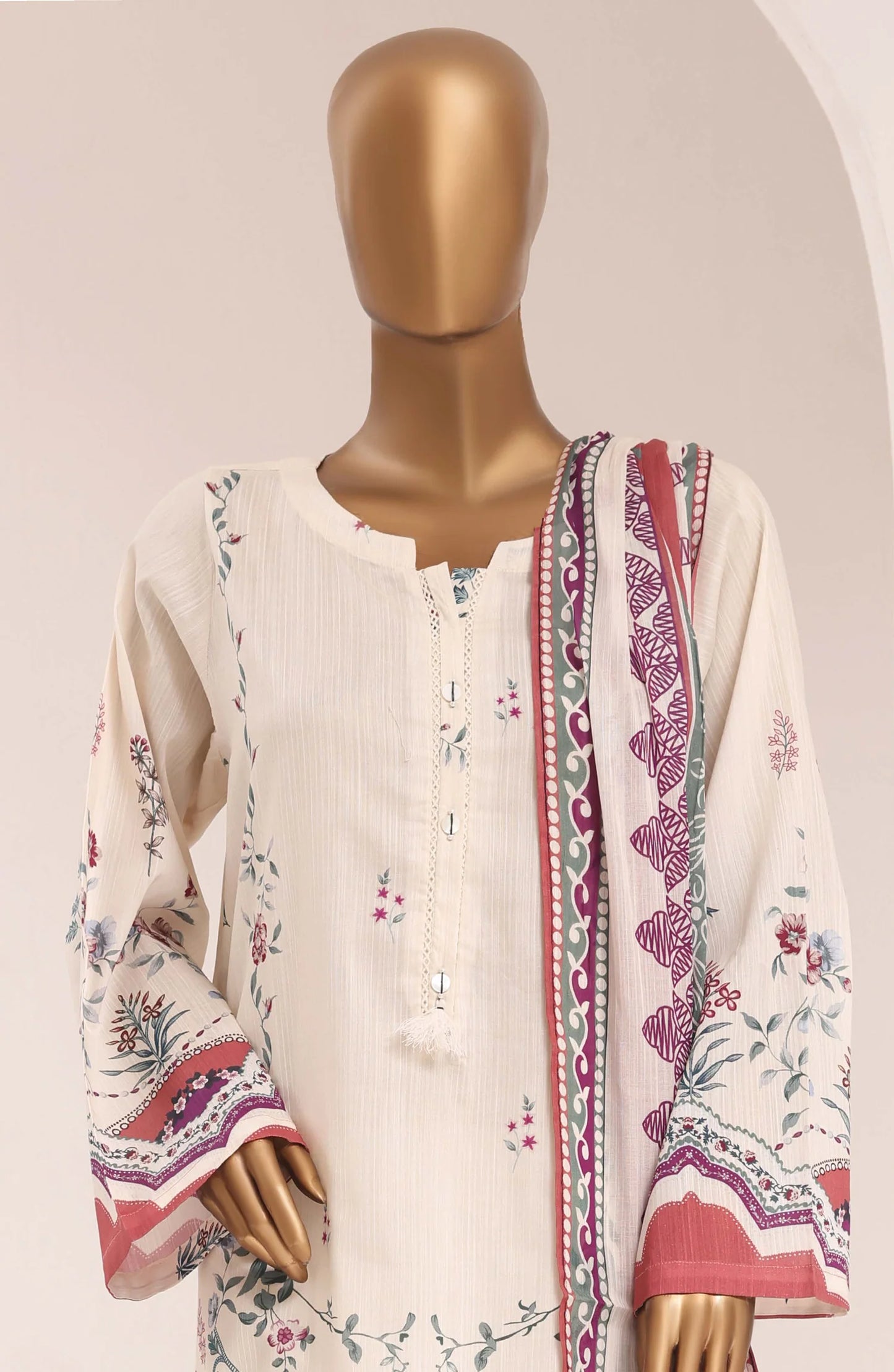 Sadabahar Printed Lawn Vol -10 Stitched 3 Piece Suit (D-08)