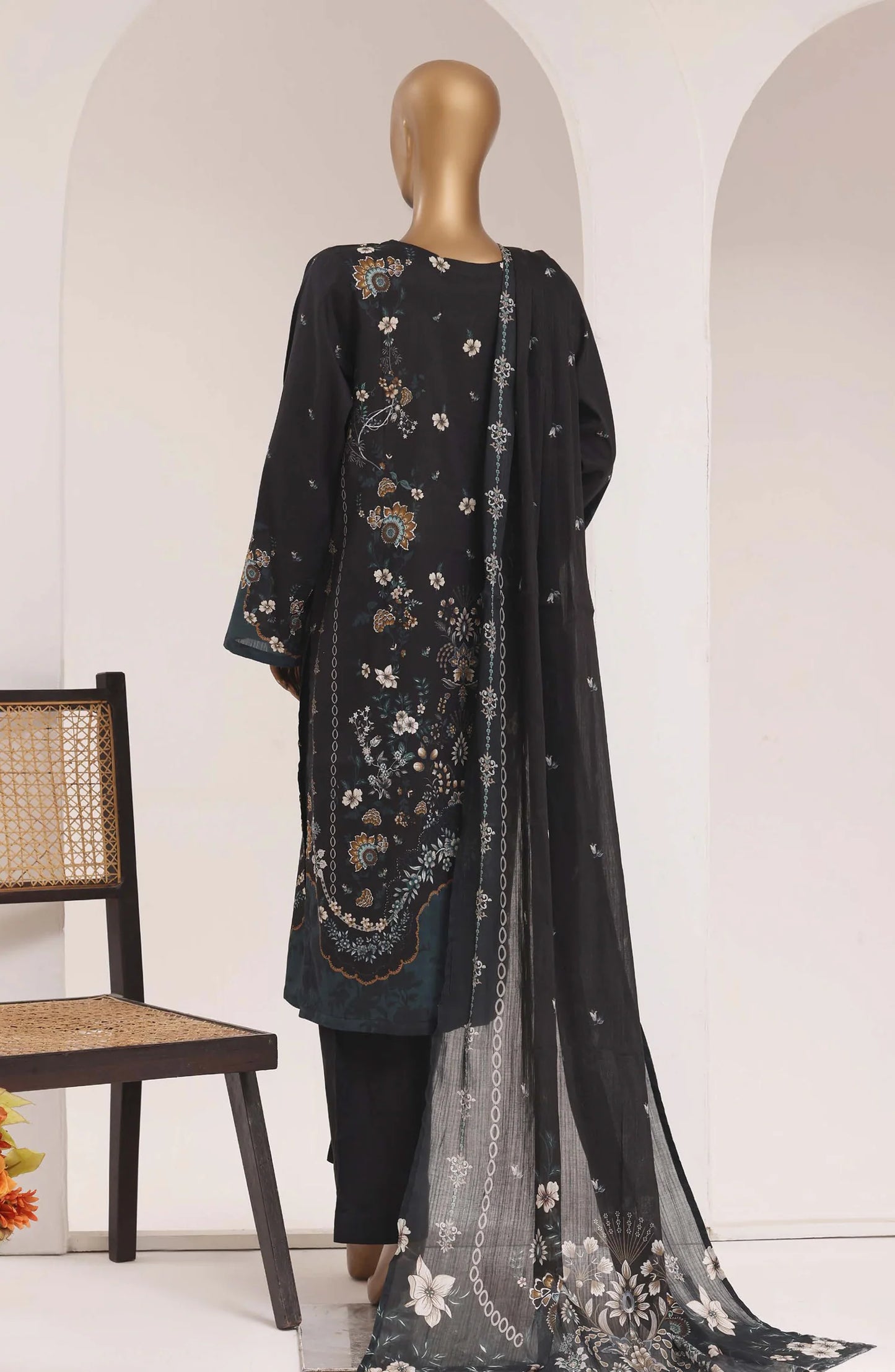 Sadabahar Printed Lawn Stitched 3 Piece Suit (D-07)