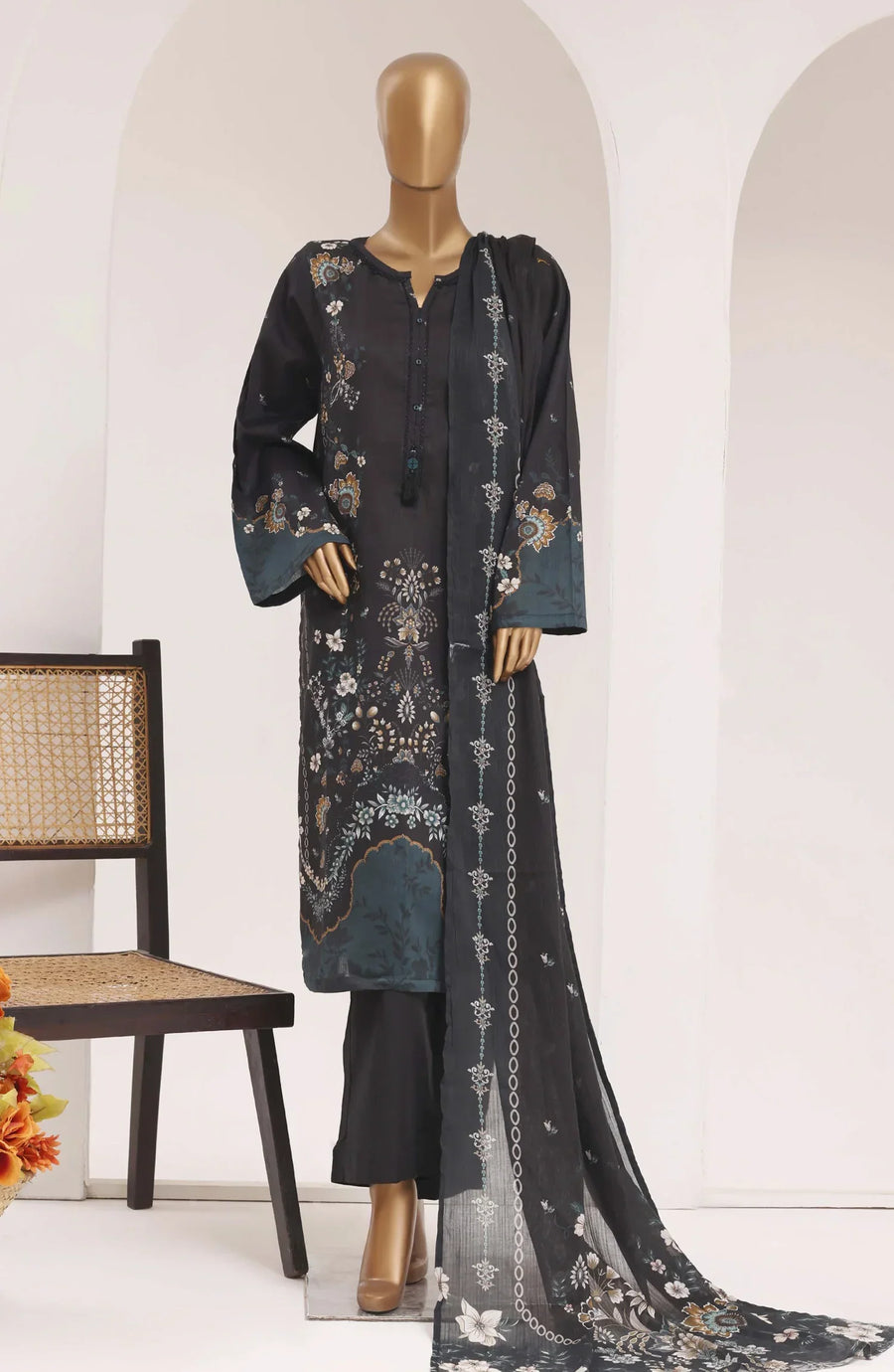 Sadabahar Printed Lawn Vol -10 Stitched 3 Piece Suit (D-07)