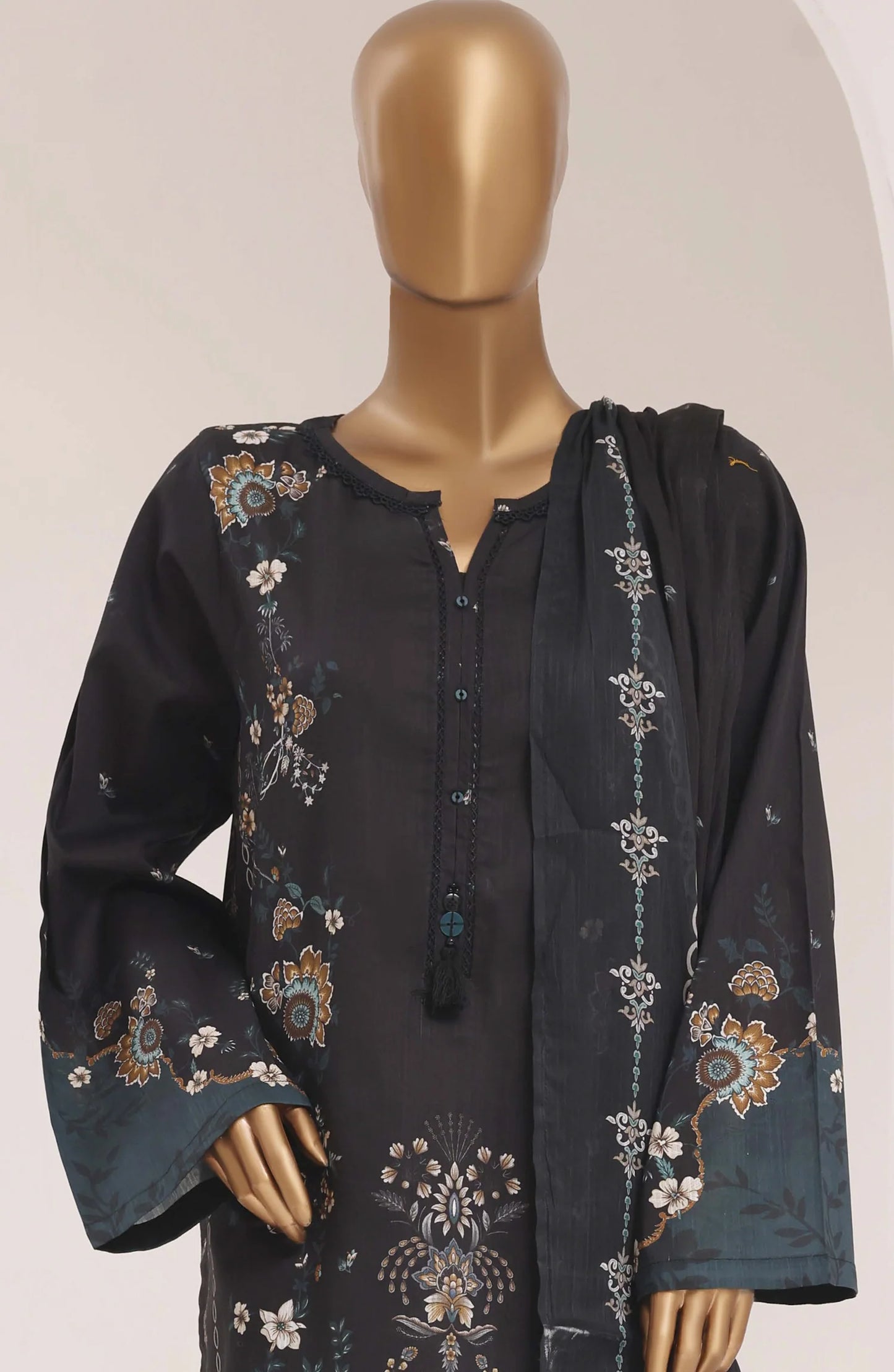 Sadabahar Printed Lawn Stitched 3 Piece Suit (D-07)