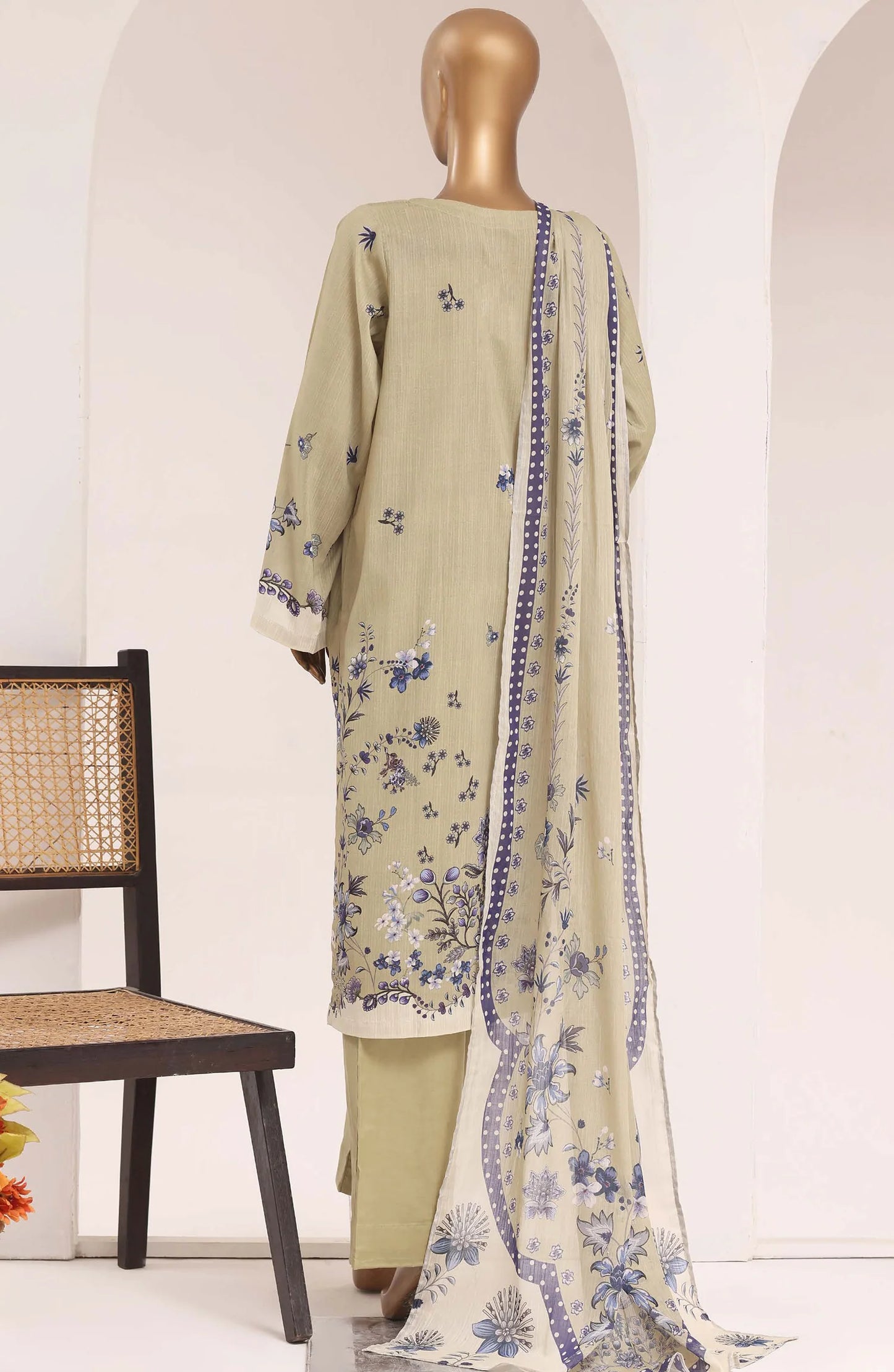 Sadabahar Printed Lawn Stitched 3 Piece Suit (D-06)