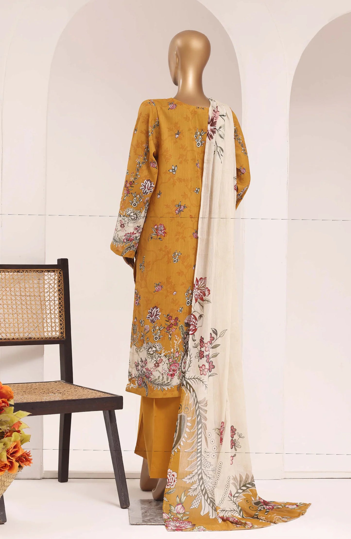Sadabahar Printed Lawn Stitched 3 Piece Suit (D-05)