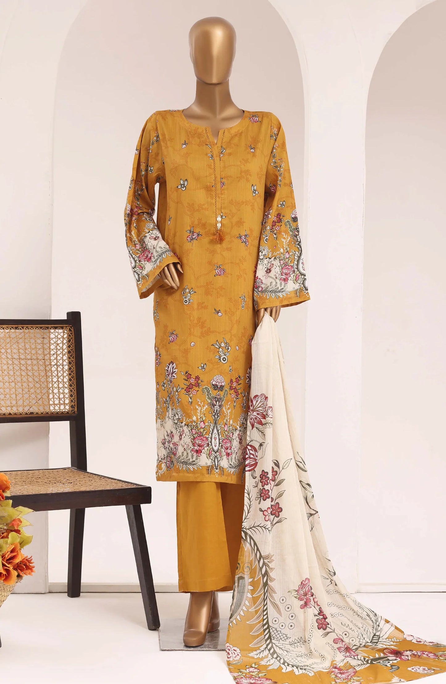 Sadabahar Printed Lawn Stitched 3 Piece Suit (D-05)