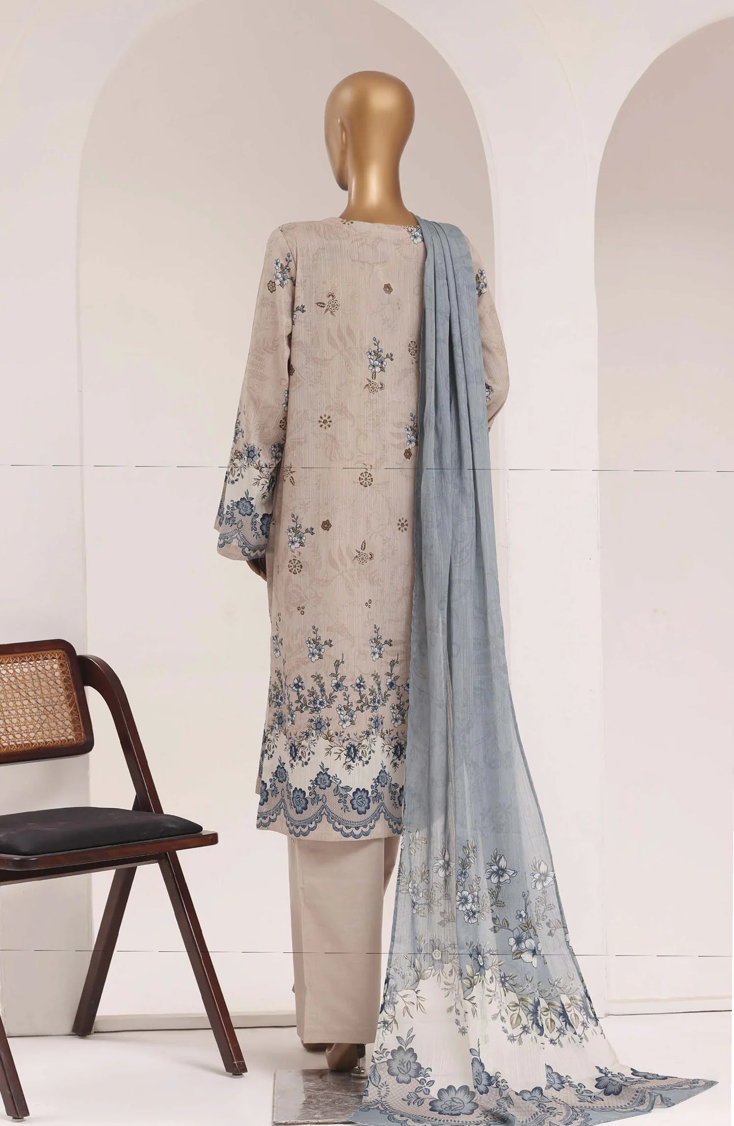 Sadabahar Printed Lawn Stitched 3 Piece Suit (D-04)