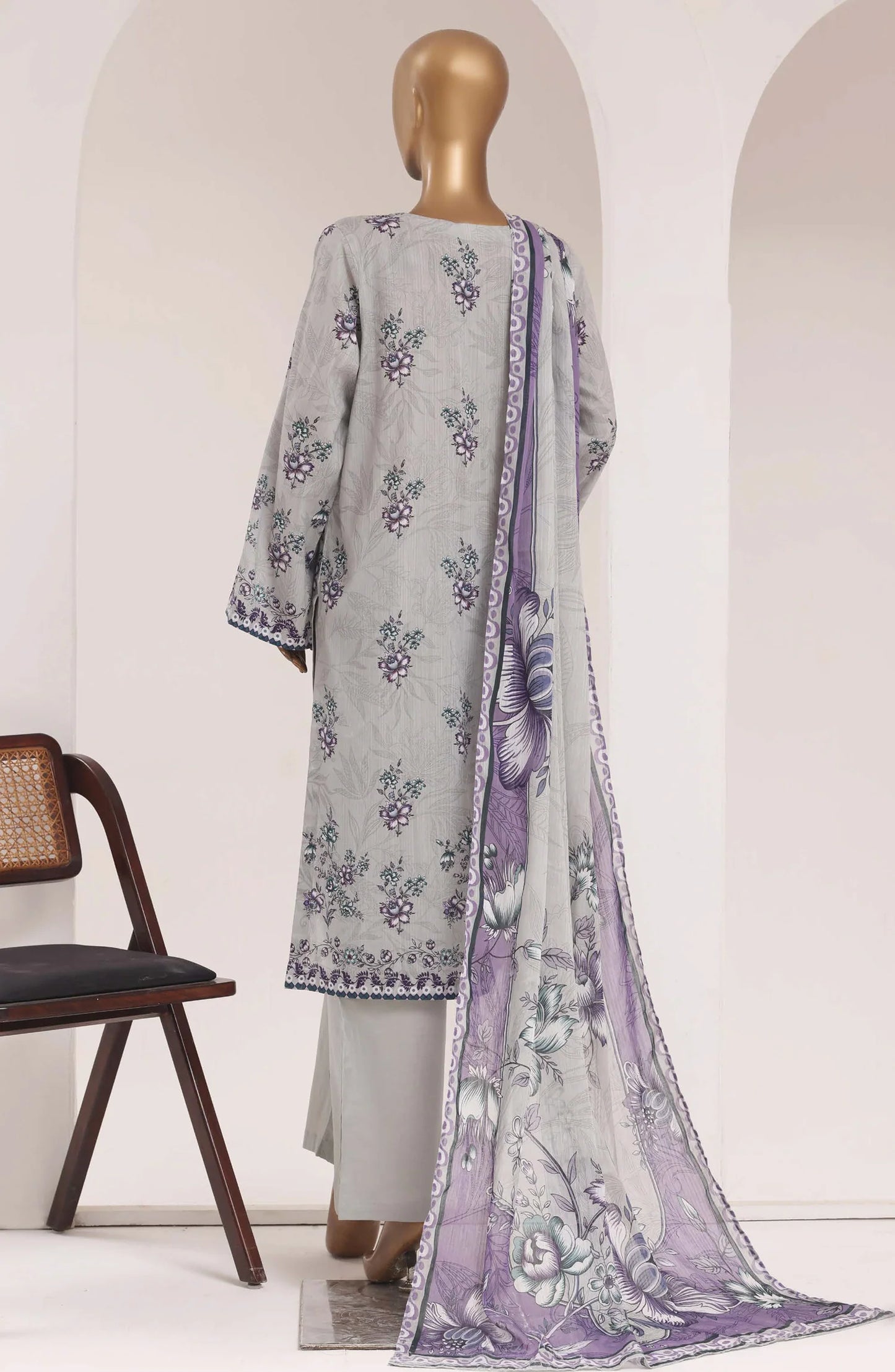 Sadabahar Printed Lawn Stitched 3 Piece Suit (D-03)
