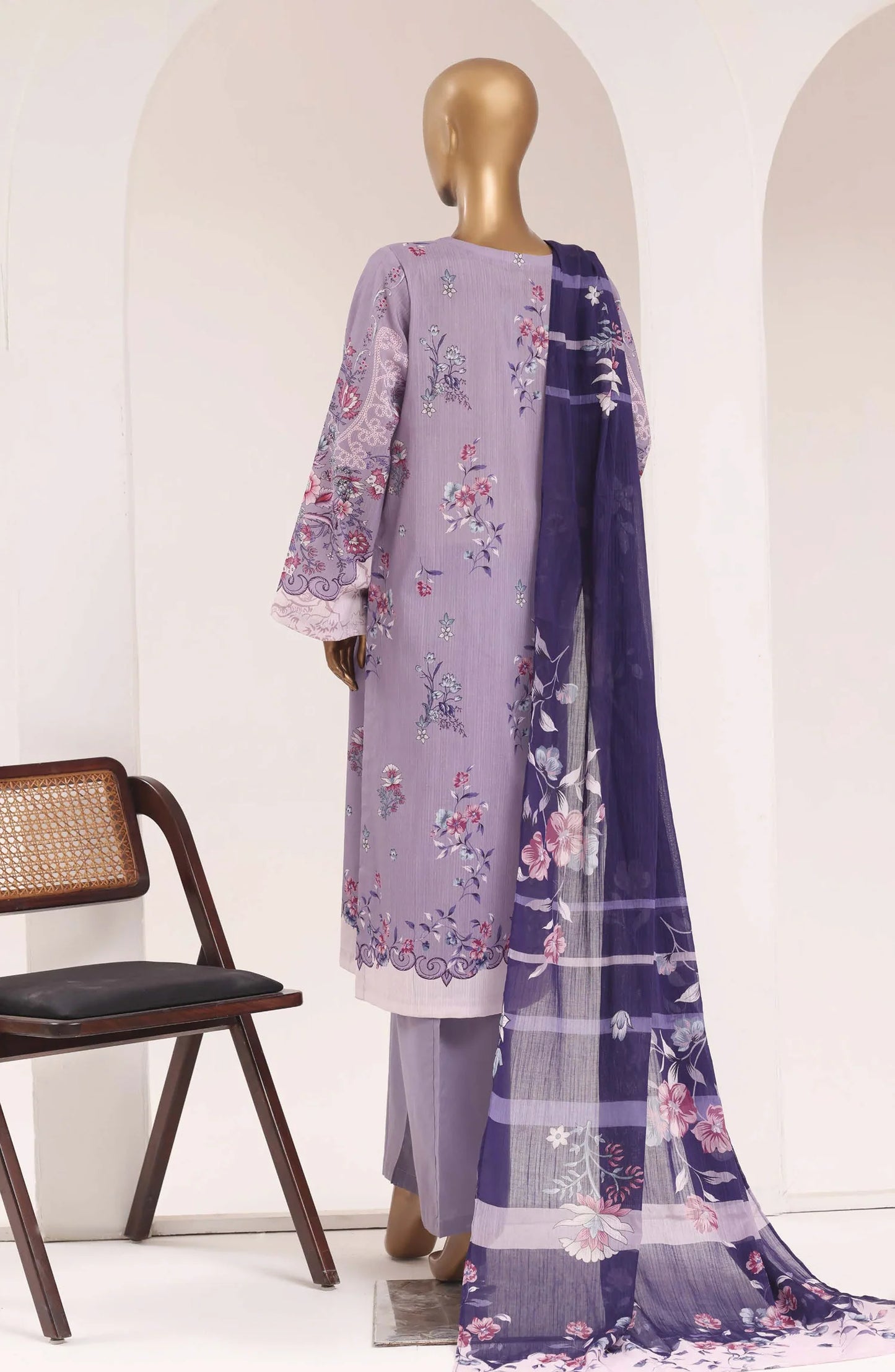 Sadabahar Printed Lawn Stitched 3 Piece Suit (D-02)