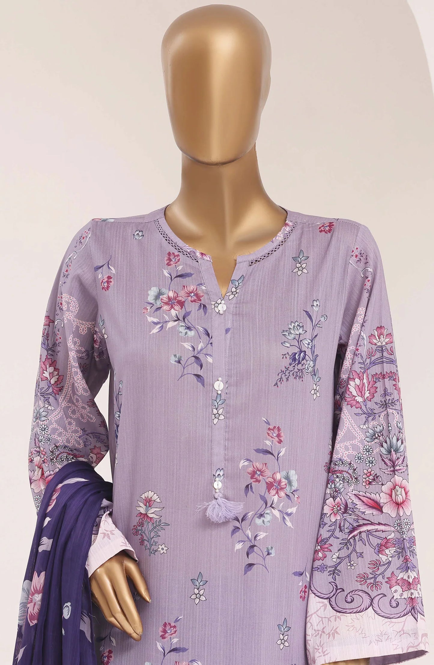 Sadabahar Printed Lawn Stitched 3 Piece Suit (D-02)