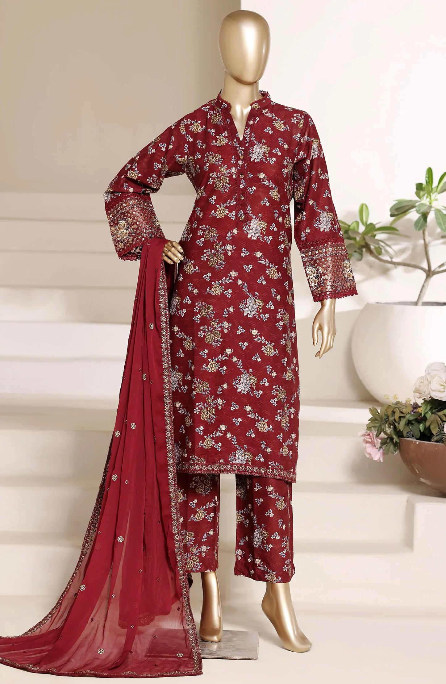 Sadabahar Regal Embroidered Lawn Stitched 3 Piece Suit