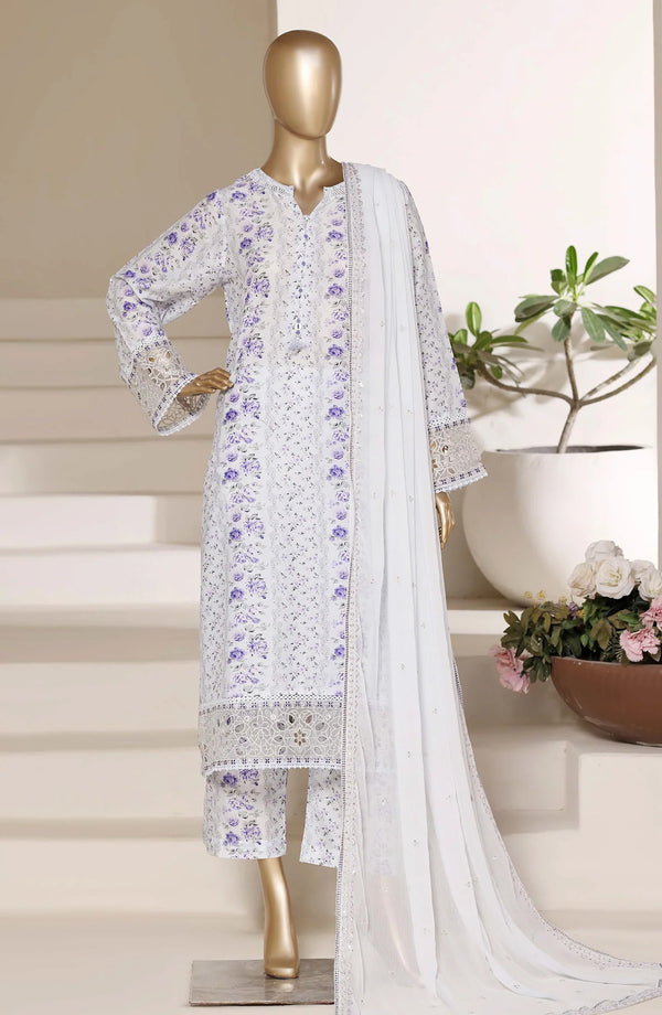 Sadabahar Regal Embroidered Lawn Stitched 3 Piece Suit