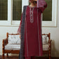 Sakoon by Casual Lite Volume 26 Embroidered Cotton Lawn Stitched 3 Piece Suit (The Maroon)