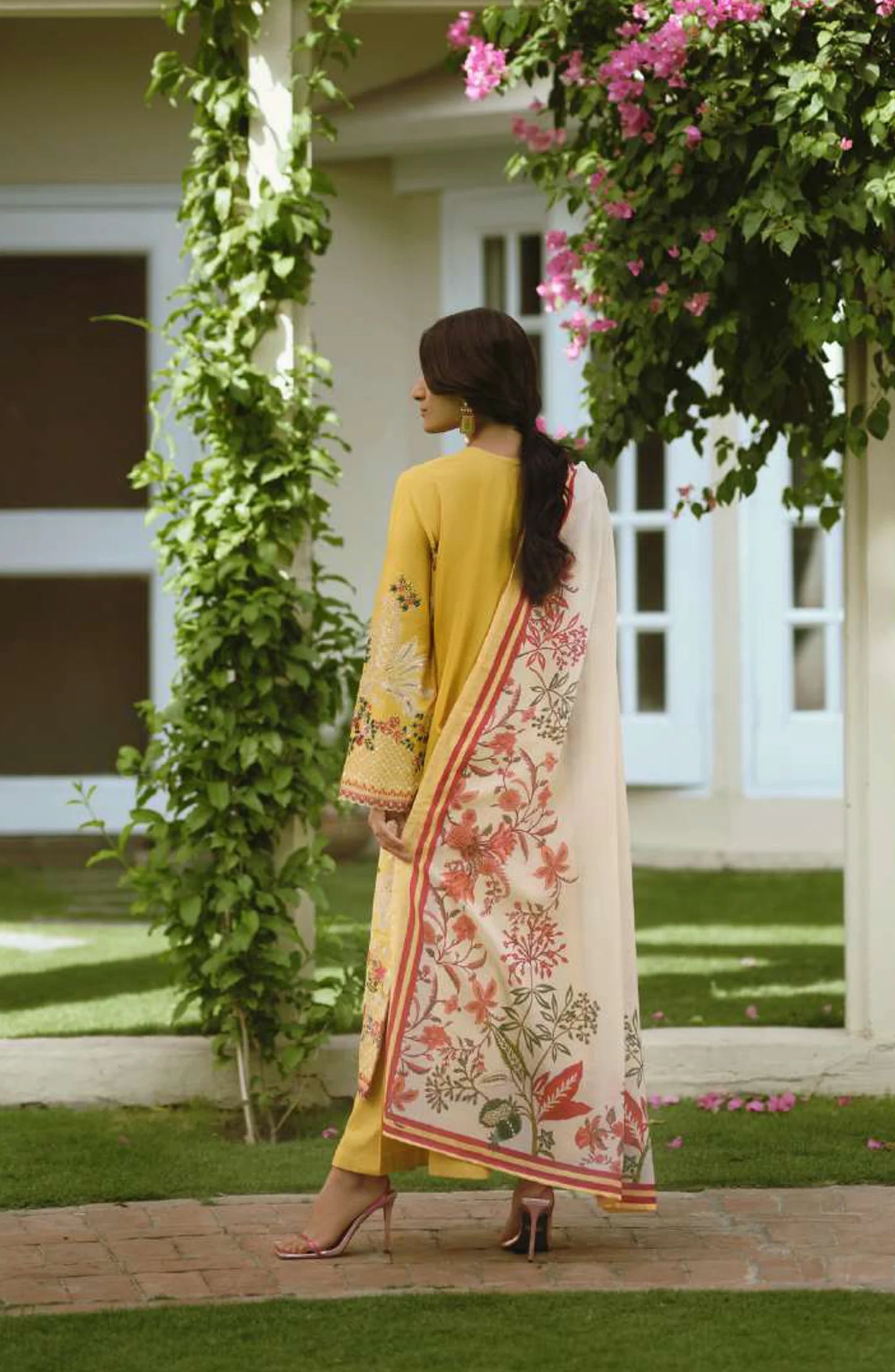 Sakoon by Casual Lite Volume 26 Embroidered Cotton Lawn Stitched 3 Piece Suit (The Yellow)