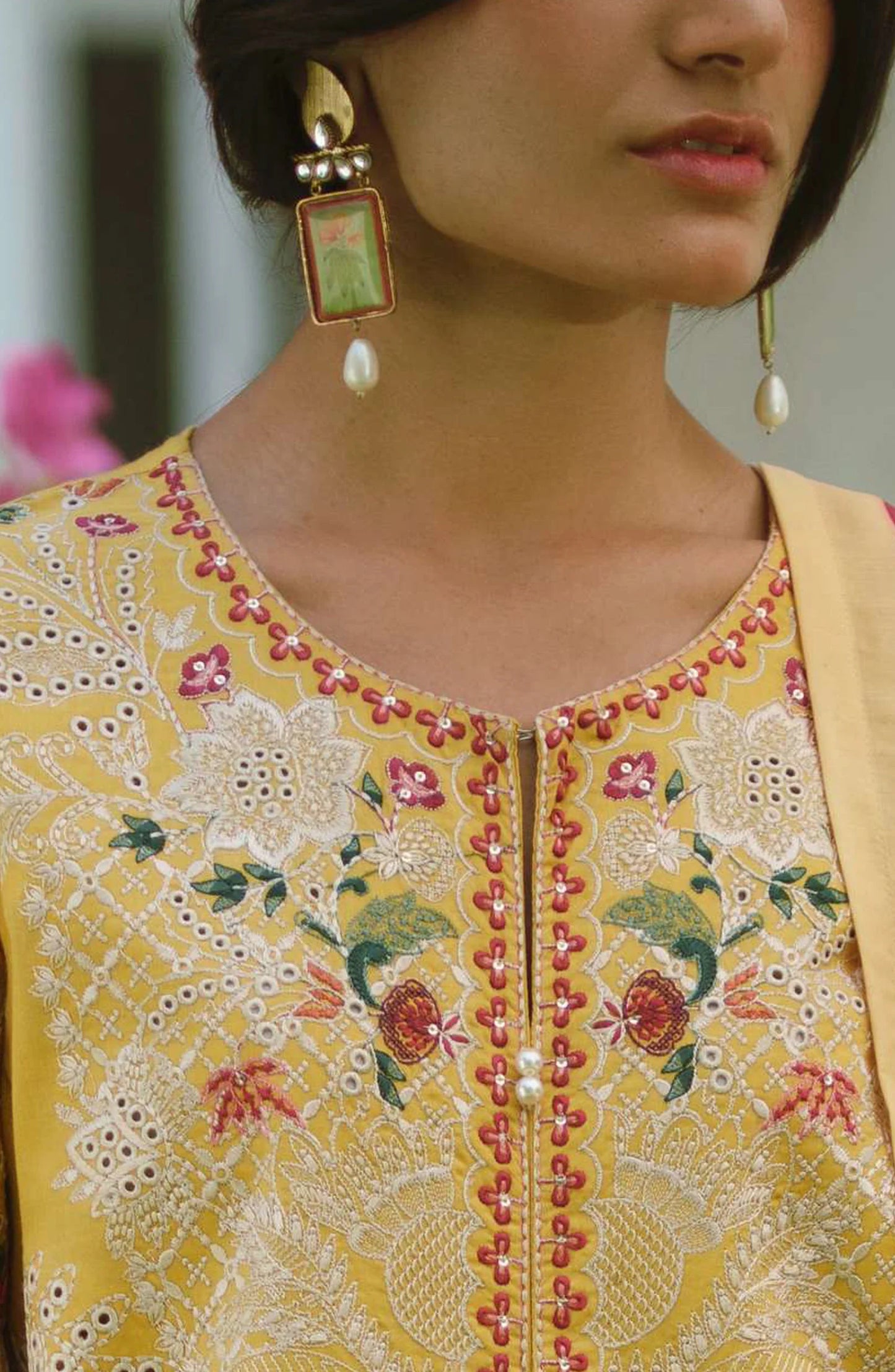 Sakoon by Casual Lite Volume 26 Embroidered Cotton Lawn Stitched 3 Piece Suit (The Yellow)