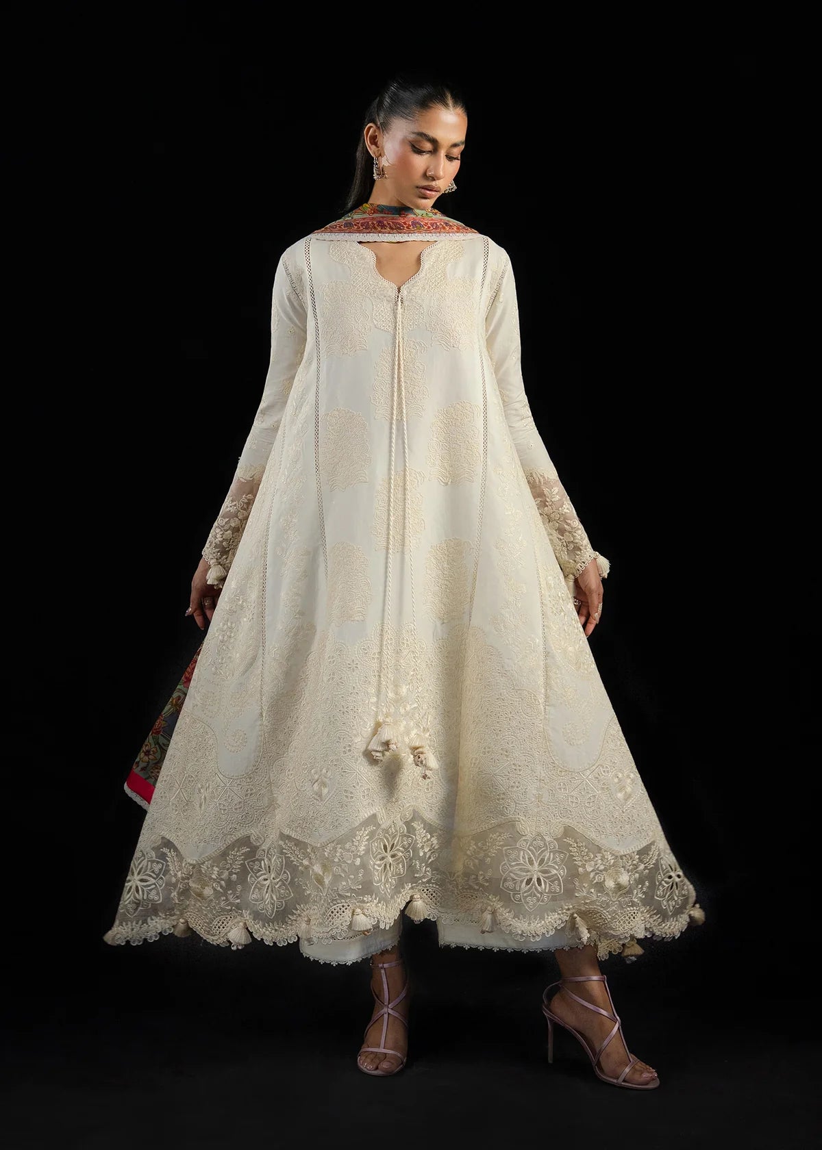 Hussain Rehar by Zun - Embroidered Lawn 3 Piece Unstitched Suit – White (Sefi)