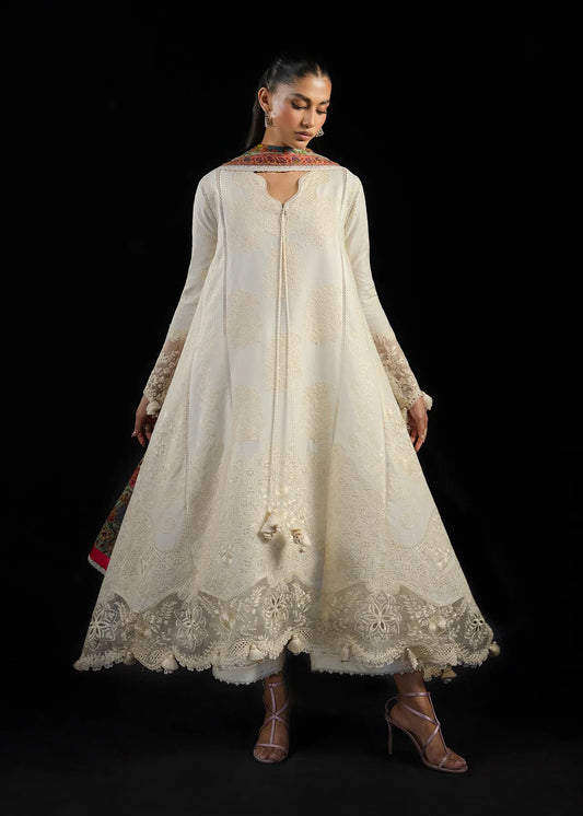 Hussain Rehar by Zun - Embroidered Lawn 3 Piece Unstitched Suit – White (Sefi)