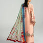 Hussain Rehar by Zun - Embroidered Lawn 3 Piece Unstitched Suit – Peach (Seftali)