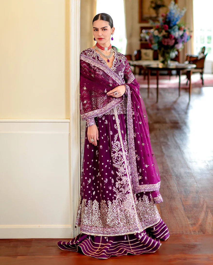 Roheenaz whisper of grace Unstitched chiffon vol. II | 3-piece luxury suit (Selen)