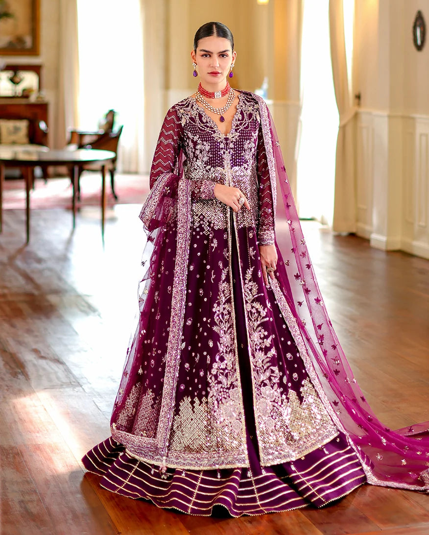 Roheenaz whisper of grace Unstitched chiffon vol. II | 3-piece luxury suit (Selen)