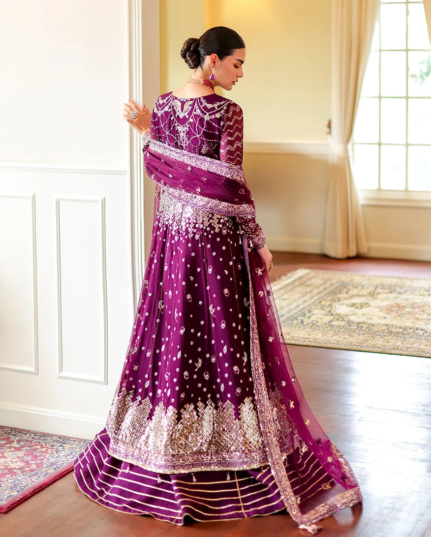 Roheenaz whisper of grace Unstitched chiffon vol. II | 3-piece luxury suit (Selen)