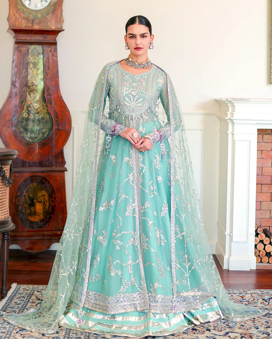 Roheenaz whisper of grace Unstitched chiffon vol. II | 3-piece luxury suit (Theodora)