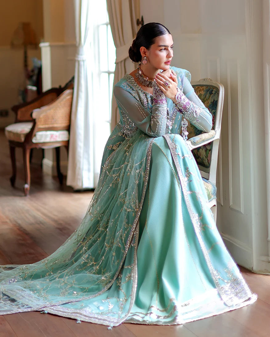 Roheenaz whisper of grace Unstitched chiffon vol. II | 3-piece luxury suit (Theodora)