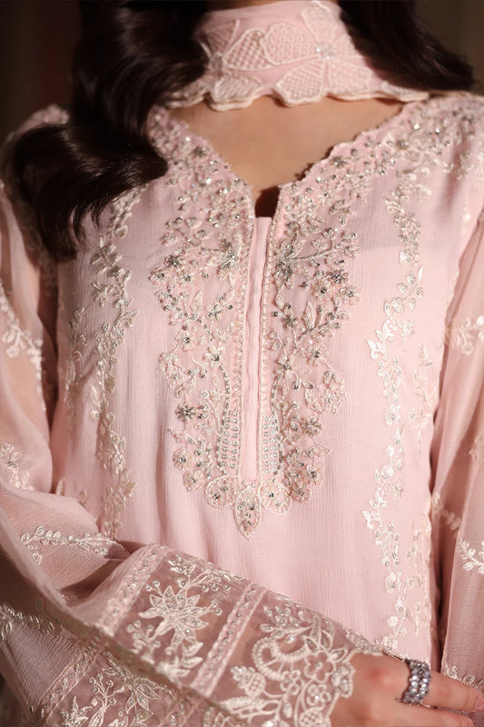 Azure Luxe Embroidered 3 Piece Unstitched Suit (Twirling Tulip)