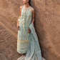 Flow By Crimson Unstitched Embroidered 3 Piece Suit Seafoam - D9 B (Seafoam)