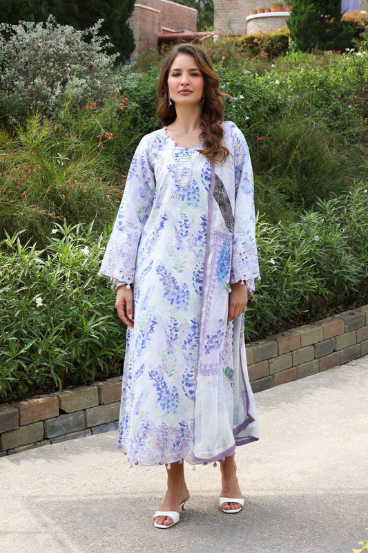 PrintKaari By Raaya Embroidered 3 Piece Stitched Suit (Calista)