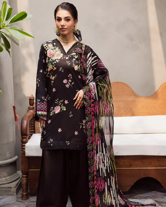 Signature Prints By Nurèh – Printed Lawn 3 Piece Unstitched Suit with Chiffon Dupatta (SP-162)