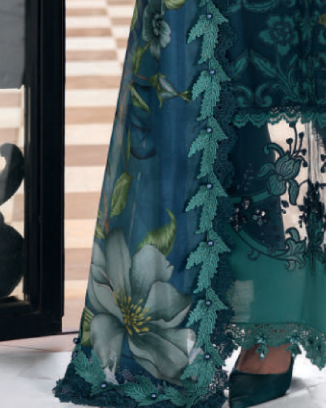 Maria.B 3 Piece Unstitched Embroidered Jacquard Lawn Suit (D-6)