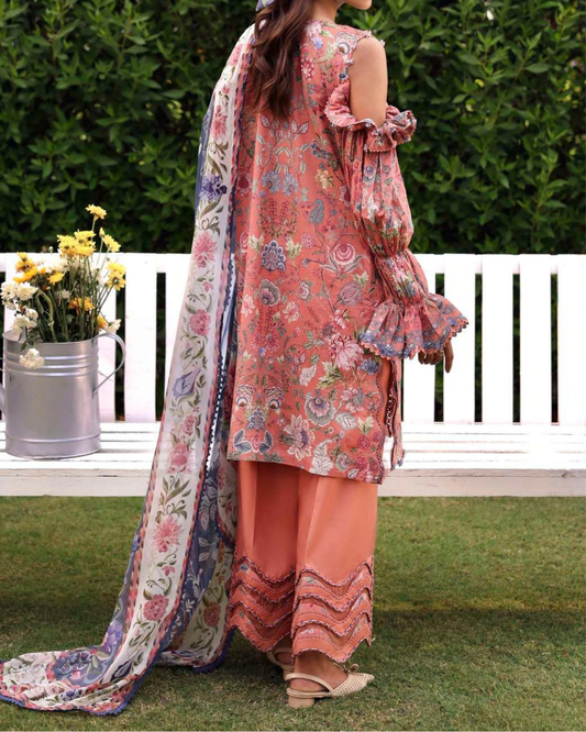 Elaf Belladore Prints Chiffon 26 Unstitched Premium 3 Piece Suit (EPA-3B)