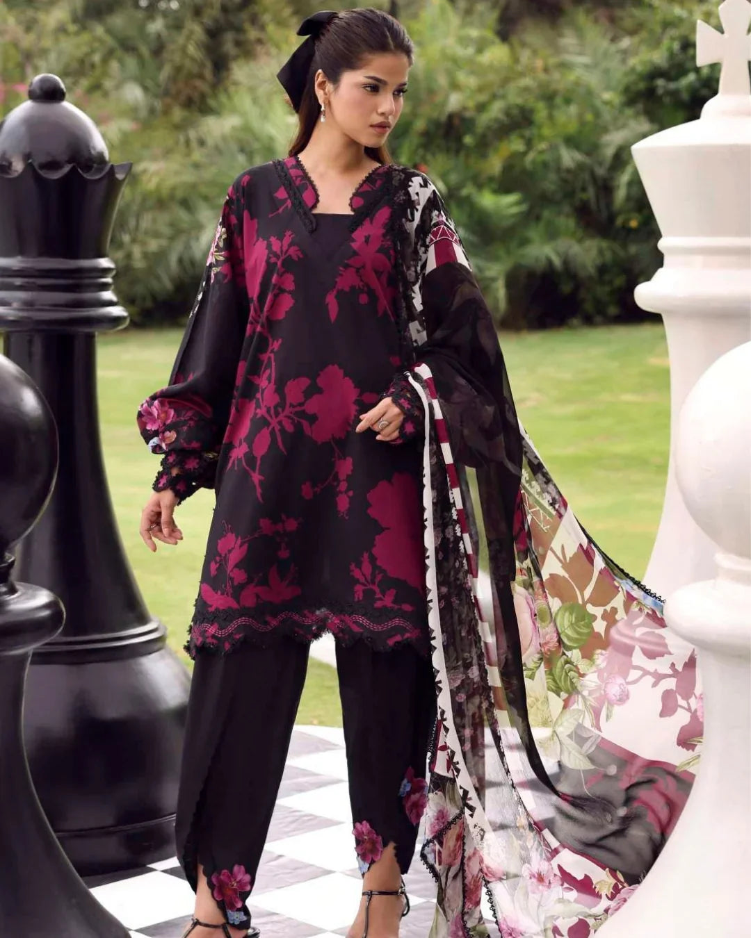 Elaf Belladore Prints Chiffon 26 Unstitched Premium 3 Piece Suit (EPA-4A)
