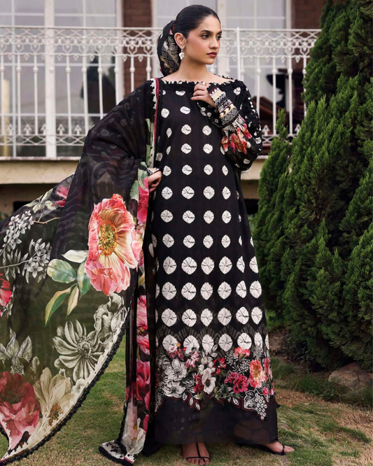 Elaf Belladore Prints Chiffon 26 Unstitched Premium 3 Piece Suit (EPA-1B)
